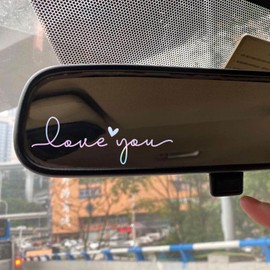 2 x Love You Rearview Decal, Love You Decal, Mirror Decals, Cup Stickers, Mirror Stickers, Rear View Mirror Sticker, Car Mirror Decal, Side Mirror, Decals For Tumblers (Holography)