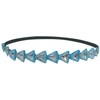 Mia Beaded Headband, Clear Triangular Rhinestones with Blue Beads, for