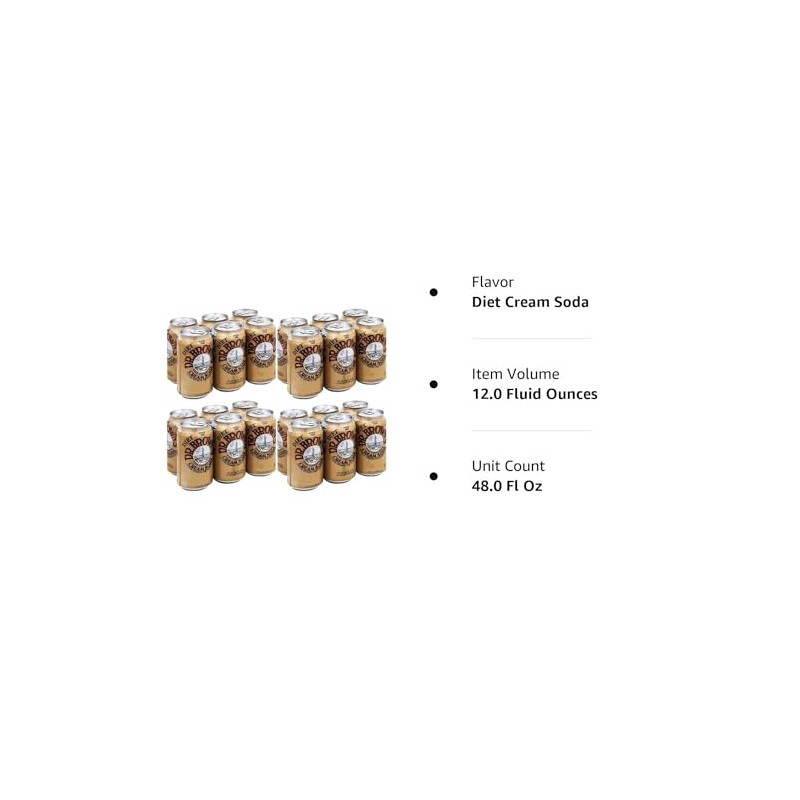 Dr. Brown Soda Cream Soda Diet 6 pack, 12-ounces (Pack