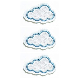 Set 3 Pcs Truly Small Rain Clouds Floating Cartoon Kids Iron Sew On Embroidered Patch Sticker Embroidery Ideal for adorning Your Clothes Jeans Hats Bags Jackets Shirts (03)
