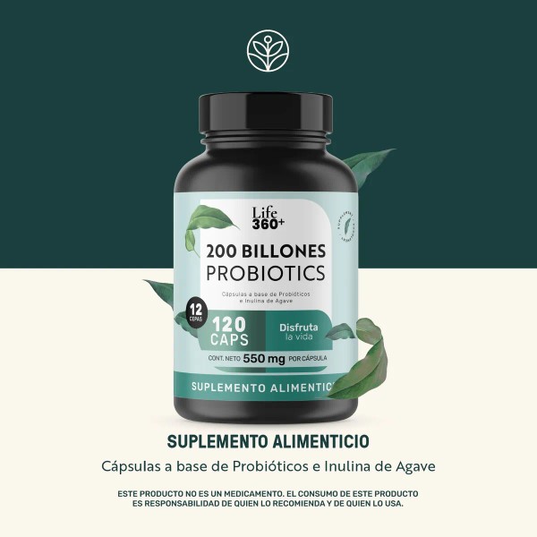 Life 360+ 200 Billones Probiotics 120 Caps Probióticos