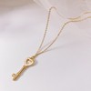 Silver 925 18k layered key heart pendant silver necklace key