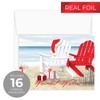 Masterpiece Beach Chairs Cards / 16 Warmest Wishes Coastal Holiday