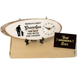 R HORSE Gift for Grandpa Wooden Clock, Grandpa Gift for Fathers Day, Grandpa Birthday Gift from Granddaughter, Birthday Gift for Grandpa Who Wants Nothing, Gift from Grandchildren to My Grandpa Gift