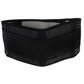 Baluue 3pcs Magnetic Back Support Belt Waist Belt for Back Pain Self-heating Lumbar Support Black Size Xl