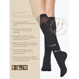 Vogue Compression Socks Knee High Support Stockings for Women 1 Pair, Black (1210 Black)