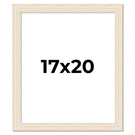 17x20 Frame Distressed/Aged White Washed Complete Wood Picture Frame with UV Acrylic Plexiglass, Foam Board Backing and Hardware Included