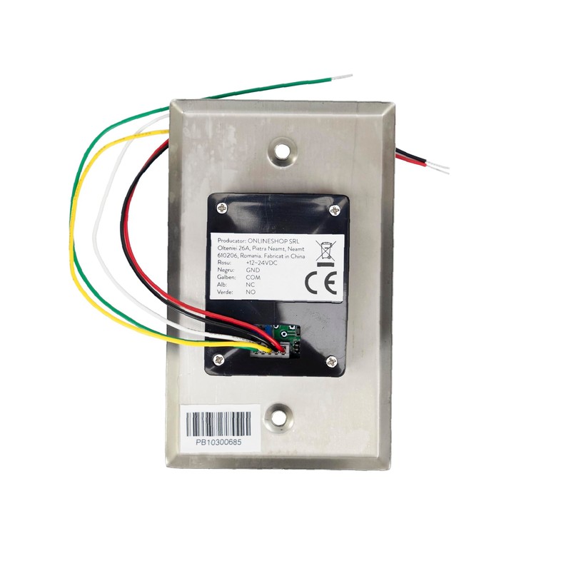 Recessed access switch PNI PB103, touchless, NO/NC/COM, 12V/24V DC, status