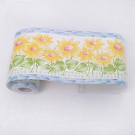 GouieRylin Wallpaper Border,Peel and Stick Sunflower 10.6×1000cm
