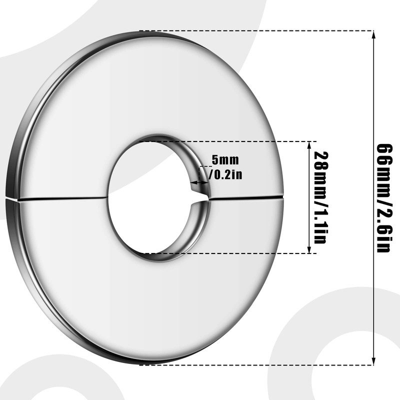 Patelai 12 Pieces Wall Split Flange Stainless Steel Round Escutcheon