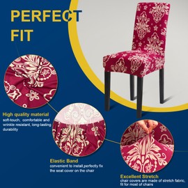 Fafua Chair Covers, Dining Room Chair Covers, Stretch Kitchen Chair Covers/Dining Room Chair Covers Set of 6, Removable Washable Dining Chair Slipcovers for Home, Hotel, Banquet
