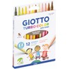GIOTTO Turbocolor Felt Tip Fibre Pens, Fine Tip Nib 2.8mm, 12 Skin Tone Colours, Ideal for Children, Parties and Schools