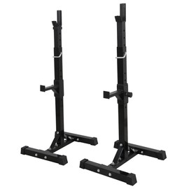 2PCS Adjustable Squat Rack 40"-66" Steel Press Stands Barbell Dumbbell Bench Home Gym Equipment