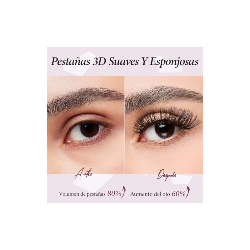 LashCode Pestañas Postizas 3D – Fluffy, One-Piece Design, Aptas para