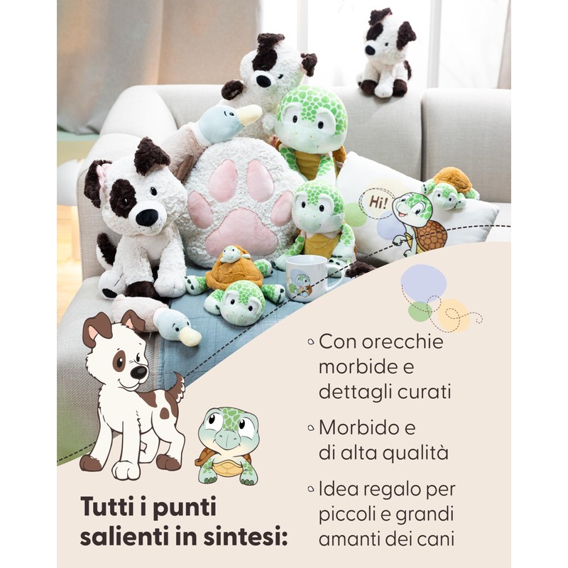 NICI Morbido cane di peluche, 20 cm, bianco - 62137