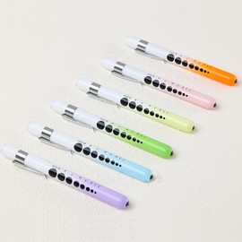 SIPYTOPF 6 Pack Pen Light,Reusable LED Penlight with Pupil Gauge and Ruler,White Light Torch for Nurses Doctors Students (6 Pack Gradient Color)