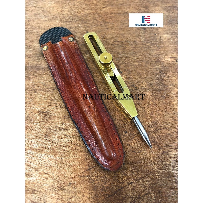 Artist Proportional Scale Divider Drawing Tool Professional (Brass, 9"/Leather Case)