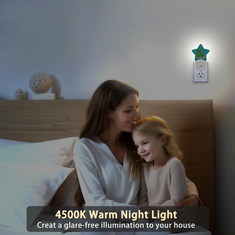 Losthll Dinosaur Green Night Light Plug-in Dusk to Dawn Smart