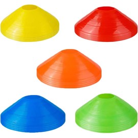 QUUPY 20PCS Football Training Sign Disc Obstacle Safety Football Training Cone Agility Dish Cone Set for Outdoor Sports Space Marker