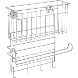 Yoshikawa 1304974 Refrigerator Side Wrap & Paper Holder, Silver, 10.0 x 3.1 x 11.2 inches (25.5 x 7.8 x 28.5 cm)