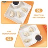 Dumpling Serving Plate With Saucer 4pcs Compartment Plastic Sushi Plate