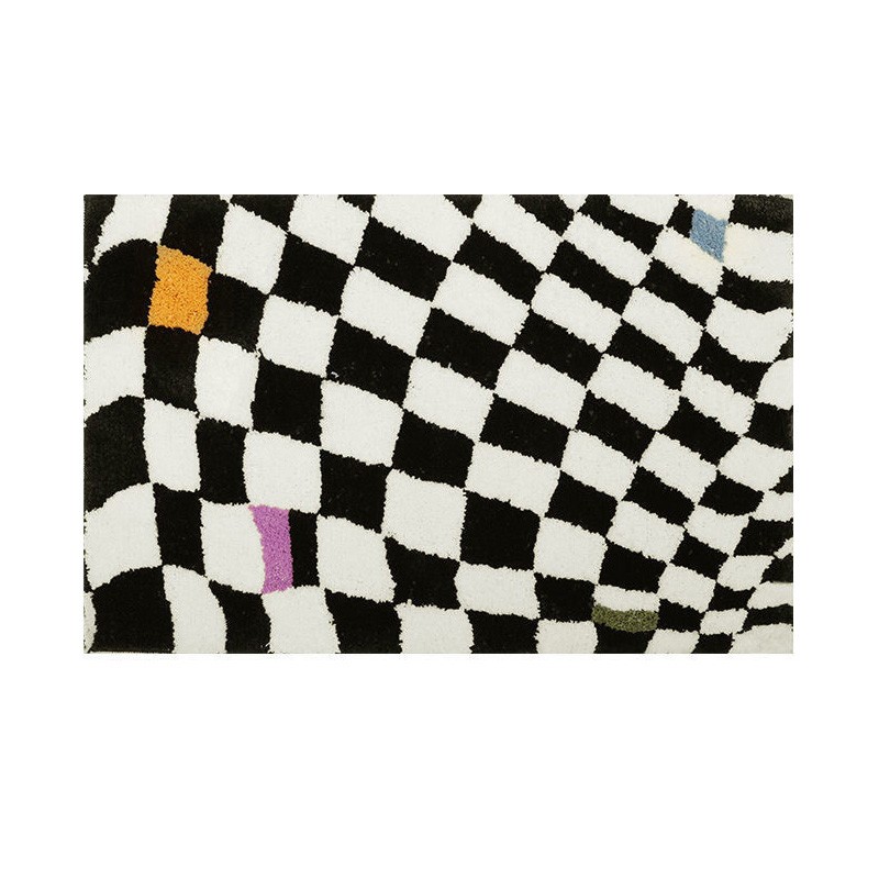 Checkered Doormat Anti Skid Black White Grid Cute Door Mat
