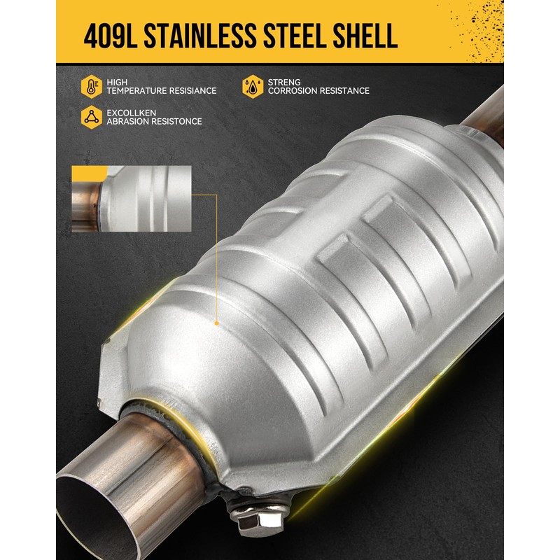KAC Universal 4" Stainless Steel Catalytic Converter Universal for Diesel