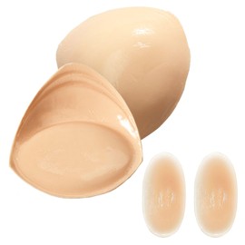 SSKHE Double Push Up Bra, Practical Bra Inserts, Scalable Strapless Bra, Beige, One Size, beige