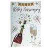 Special Days Happy 40th Ruby Anniversary Champagne Bunting Design Card