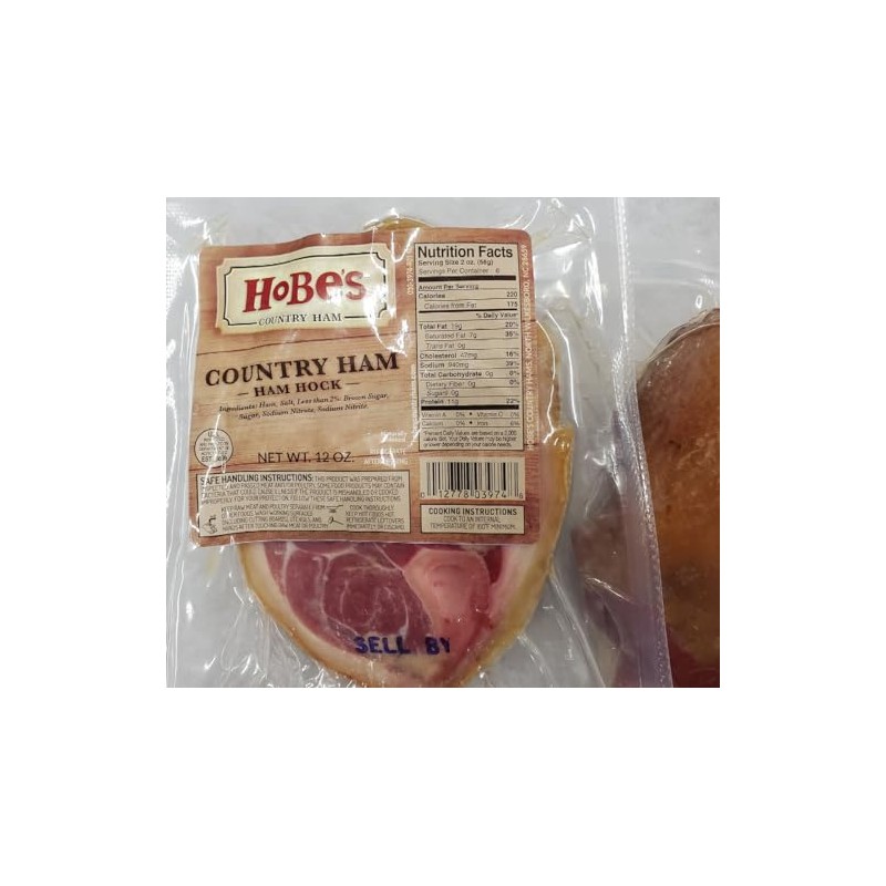 Hobe's Country Ham Hocks 2/12 Oz Seasoning Bone DOES NOT