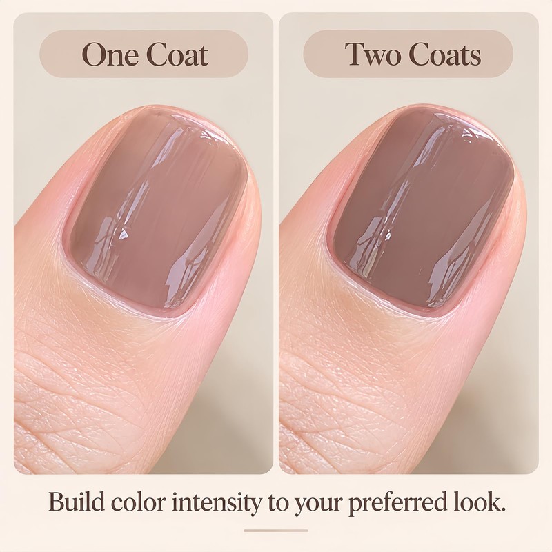 10ML Taupe Nail Polish, Air Dry Glossy Nail Lacquer, No