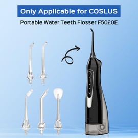 COSLUS Water Teeth Flosser Replacement Heads: Only Compatible COSLUS F5020E Flosser for Teeth Water Tooth Flossing Refill Jet Tips 5 PCS
