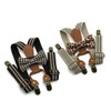 Anshili 2stk Kinder Hosenträger mit Fliege 4 Clips Y-Form -