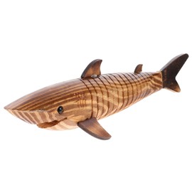 HOMSFOU Wooden Shark Statue en Wiggle Animal Toy