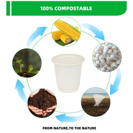 SHAUMN 3 oz 300 Pack Compostable Disposable Bathroom Mouthwash Cups, A Great Replacement for Paper Ones,Used for Mini Snack,Hot/Cold Drinking Cup For Party Picnic Office