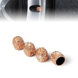 idain 4PCS Universal Tire Valve Stem Caps Bling Bling Crystal Rhinestone Tire Valve Dust Caps for Cars, SUVs, Bike, Trucks (Gold)