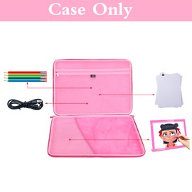 Aproca Pink Portable Hard Storage Case, for LitEnergy Portable/NXENTC/iVyne Rechargeable A4 LED Copy Board Light Tracing Light Box (Case Only)