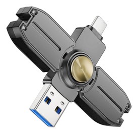 Exsellon 64 GB USB Stick Phone Speicherstick, 3-in-1 Speicherstick für Phone/Pad/Android/PC/Mac/Tablet, mit Kreisel-Design,–Geeignet zum Speichern von Fotos und Videos Sowie zum Stressabbau Unterwegs