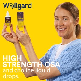 Wellgard Silicium Supplement, Wellgard True Silica C Stabilised Silicon with Choline and Ortho Silicic Acid (OSA), Vegan Liquid Supplement for Skin, Hair, and Nails, 60ml