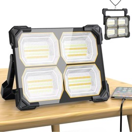 200W Rechargeable Work Light,Magnetic Light, 20000LM Portable LED Work Light with 5 Light Modes for Outdoor Camping Car Repairing Building, Workshop, Garage, Emergency (200W)