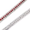 Pawkyjar 2 Yards 3 Rows Rhinestone Chain, Crystal Rhinestone Close