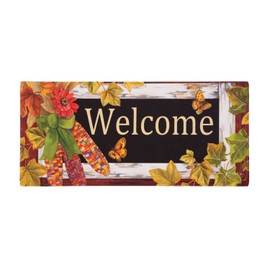 Evergreen Fall Corn Sassafras Interchangeable Doormat | Fron Door Welcome Mat for Entrance Outdoor and Indoor | 22 x 10 Inches Switch Mat Insert
