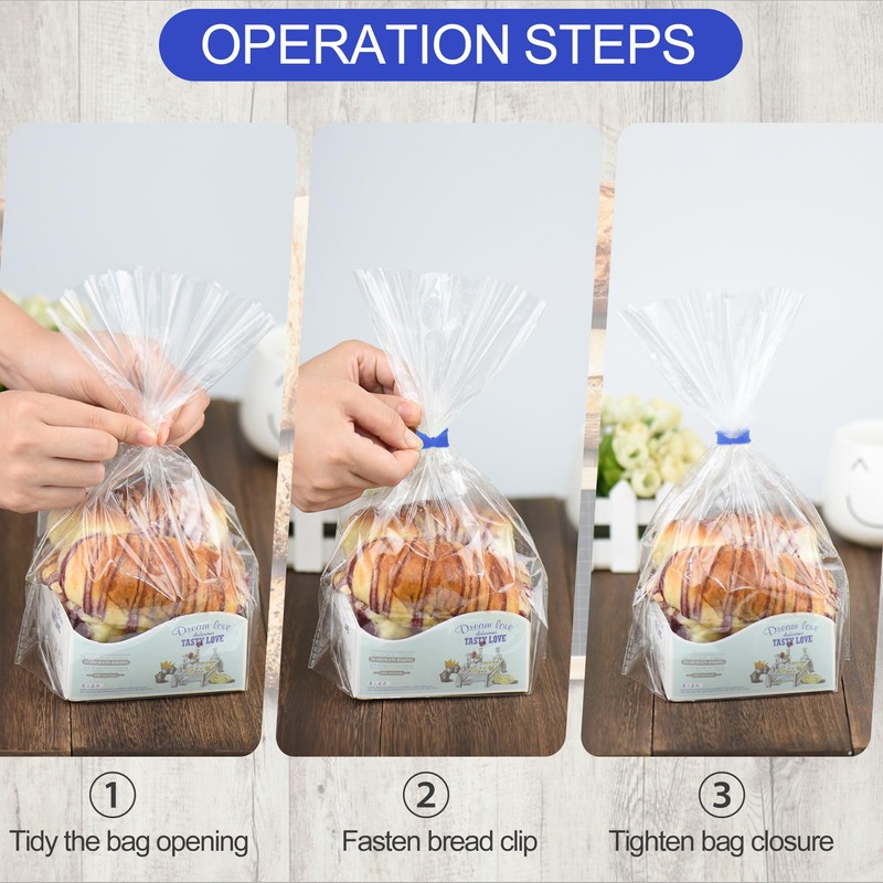 Sarini 100 Pieces Reusable Plastic Bread Clips Keep Your Food