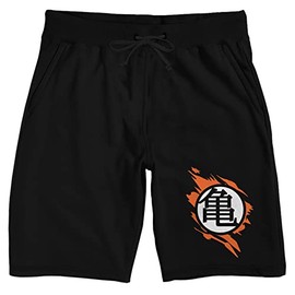 Dragon Ball Z Master Roshi Kanji Symbol Men's Black Sleep Pajama Shorts-Small