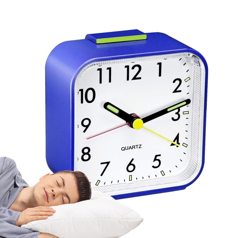 Night Light Small Alarm Clock,Small Portable Bedside Alarm Clock with