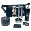 3 Piece Shave Set -- Safety Razor+ Chrome Pure Badger