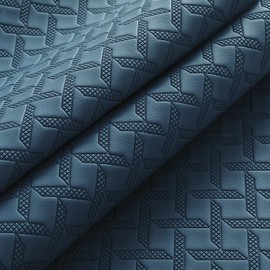 Marine Vinyl Fabric, Upholstery Faux Leather, 1.0mm Thickness, 61" Width (59" Usable), Perfect for Cars, Outdoor Yachts, and Home Furniture(Blue,Pre-Cut 72"x61")