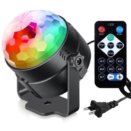 Disco Party Lights Sound Activated Strobe Light with Remote, DJ Stage Lighting for Home Dance Parties Birthday Karaoke Halloween Christmas Decorations