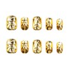 Rchovsam 24pcs Solid Gold Press on Nails Short Round Nails