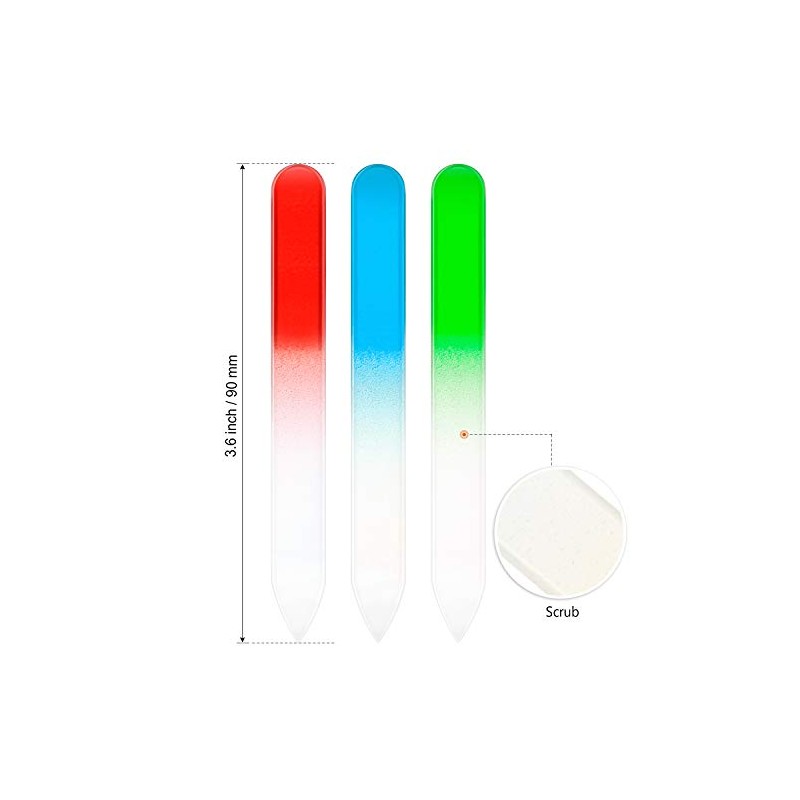 Honoson 24 Pack Crystal Glass Nail Files, Double Sided Manicure